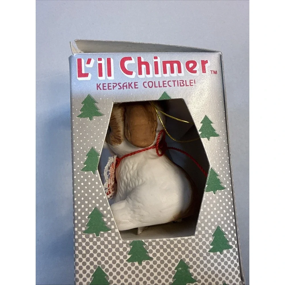 Lot of 4 Vtg Jasco L'il Chimers Christmas Bell Ornaments Porcelain w/ Boxes READ